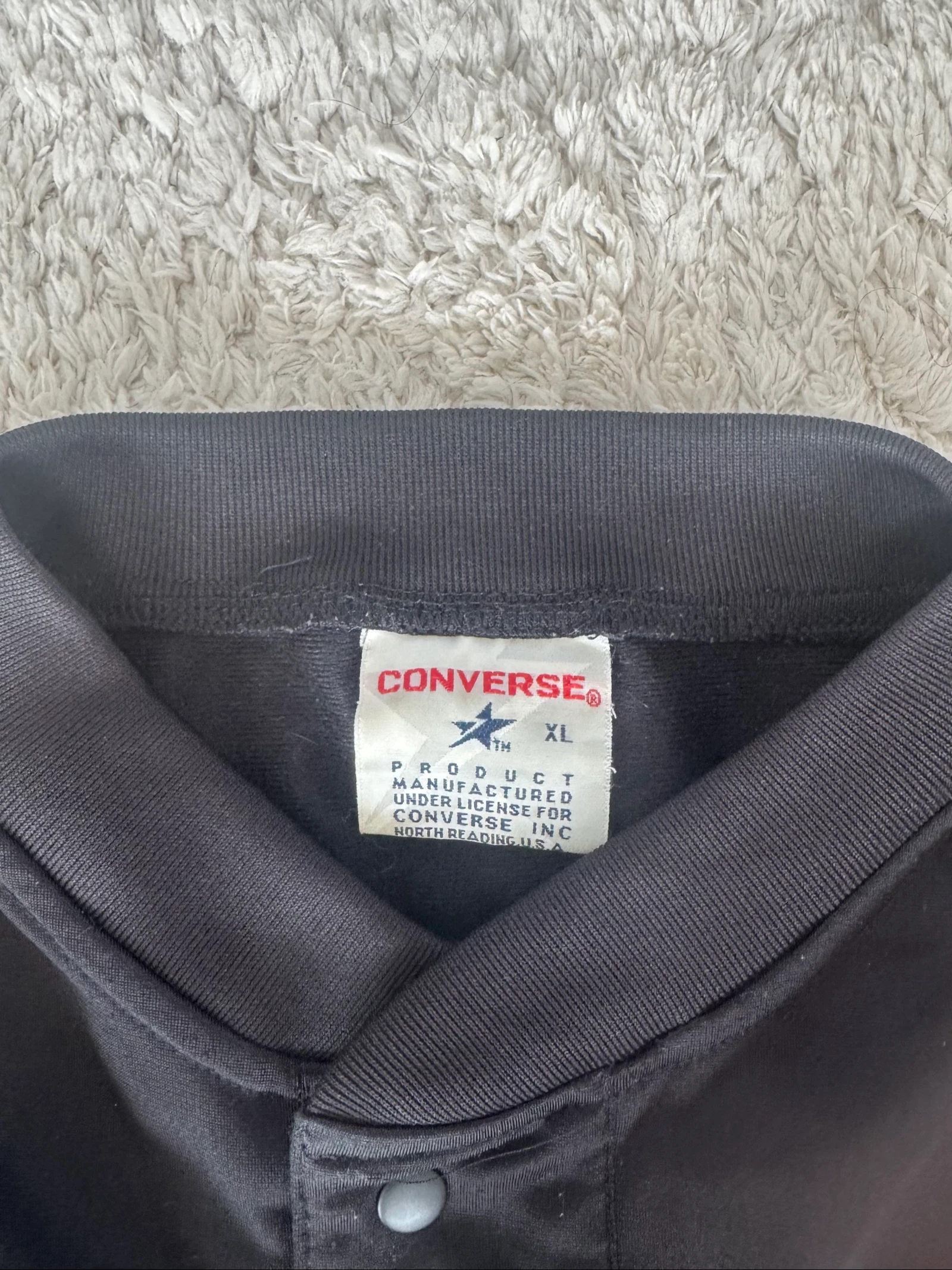 Converse Vintage Baseball Jersey Shirt Zwart Rood Snap Button 90s Streetwear XL – photo 4